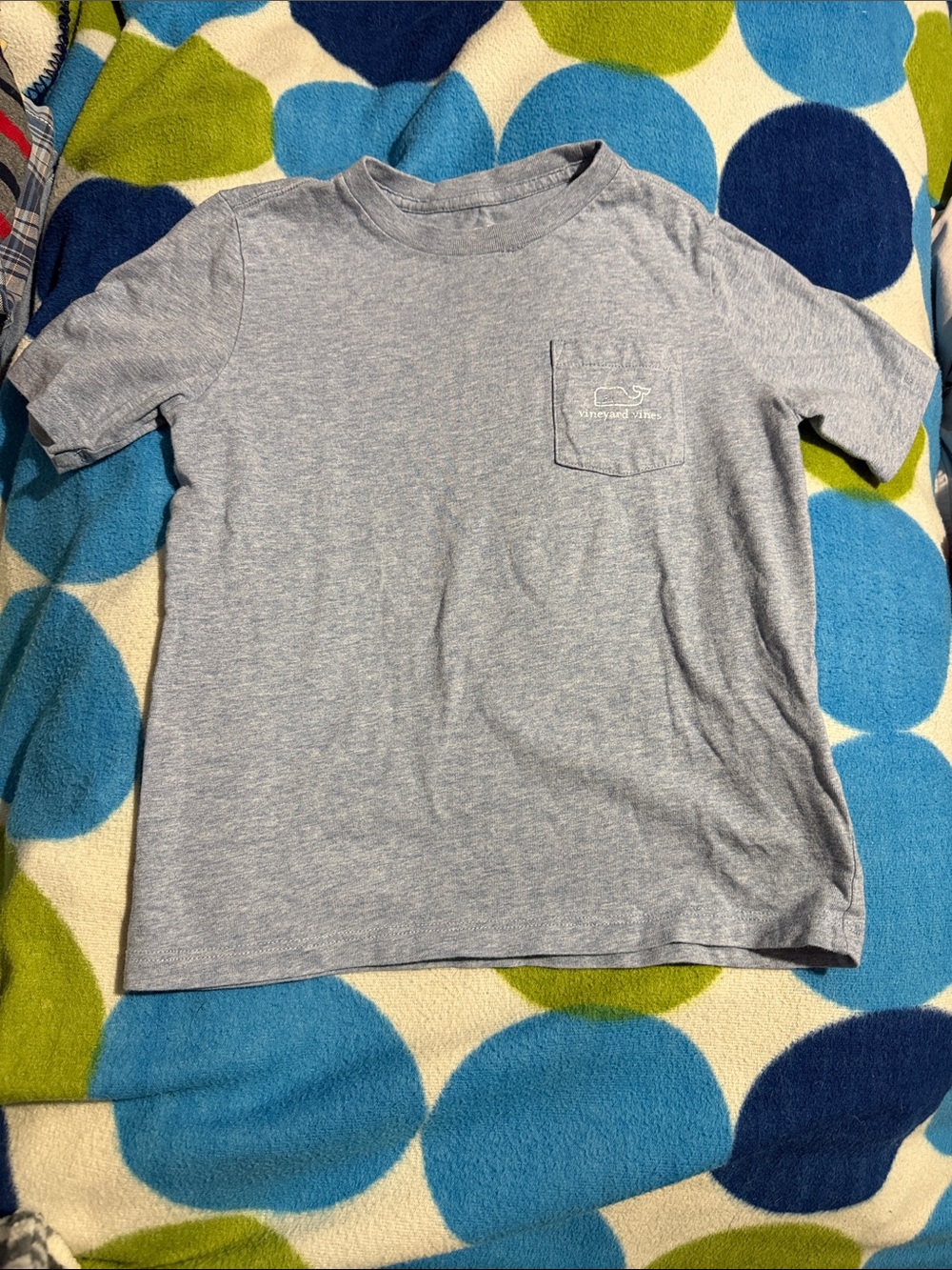 Vineyard Vines Heather Light Blue Short Sleeve Pocket Tee